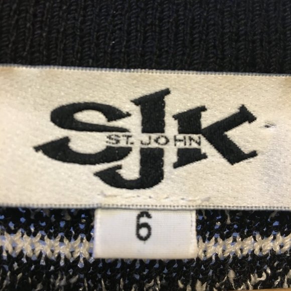 Vintage St. John Black/White Striped Knit Cardigan - Picture 7 of 7